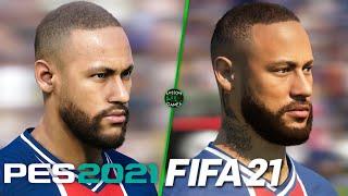 FIFA 21 vs PES 2021 - Paris Saint Germain (PSG) Player Faces Comparison