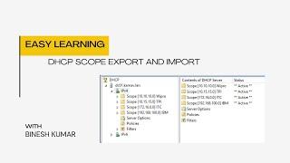 DHCP Scope Export and Import