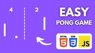 EASY Pong Game in JavaScript Tutorial - QUICK BEGINNER PROJECT