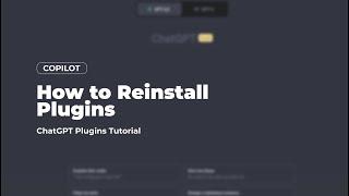 How to Reinstall ChatGPT Plugins