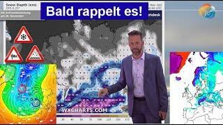 Bald rappelt es! Tief mit Sturm, Regen & Schnee. Erst mild, dann kalt. Wettervorhersage 12.-19.11.24