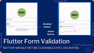 Flutter Form Validation - Button Clickable in Flutter only when Form TextField Data is Validated