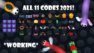 Slither.io - ALL 11 NEW CODES 2021 // CROWN + WINGS + BUNNY EARS *WORKING* (32 cosmetics) - k3lp