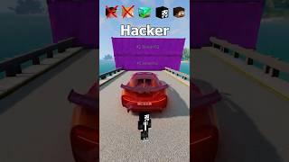 NOOB vs Girl vs PRO vs HACKER vs HEROBRINE Car Jump Challenge!    #shorts #beamngdrive