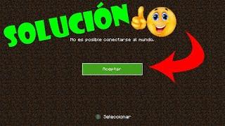 ERROR DE MINECRAFT | NO ES POSIBLE CONECTARSE AL MUNDO | SOLUCIÓN