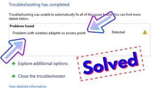 Fix Problem with wireless adapter or access point windows 10/8/7