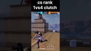 cs rank grandmaster 1vs4 situation - free fire #shorts