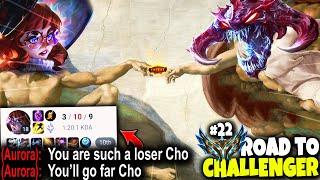 SALTY MASTER ELO AURORA TOP LANE MET MY CHO'GOD MONSTER | Road to Challenger Series #22 | Season 14