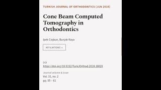 Cone Beam Computed Tomography in Orthodontics | RTCL.TV