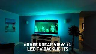 Govee Immersion TV LED back Lighting - Unbox and Install video DreamView T1 RGBIC Wi-Fi APP