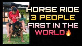 HORSE RIDE 3 PEOPLE‼️ FIRST IN THE WORLD STRONG MAN‼️