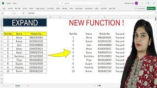 EXPAND function in excel | Microsoft 365 Functions