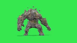 GREEN SCREEN ROCK MONSTER IN HD (no copy right )