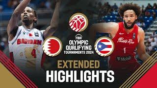 Bahrain  vs Puerto Rico  | Extended Highlights | FIBA OQT 2024 Puerto Rico