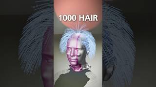 Hair particles 100 vs 20k hairs #shorts #hair #animation  #blender3danimation