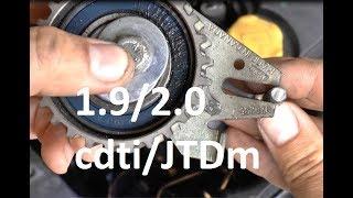 How to fit the timing belt tensioner, how to tense the belt - 1.9/2.0  cdti/JTDM, Opel, Lancia, Fiat