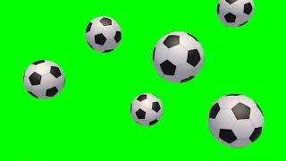 Green screen Football balls falling Free download 3D footage