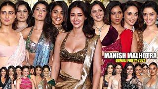 Celebrities Arrive At Manish Malhotra Diwali Party 2024 | Nora Fatehi Disha,Suhana,Janhvi, Shraddha