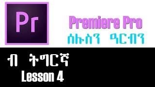 Premiere Pro Tigrigna Tutorial ፕሪሜር ፕሮ ብ ትግርኛ   (Lesson 4)