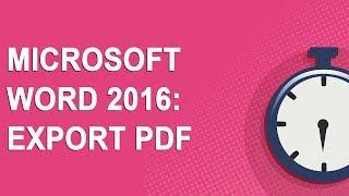 Microsoft Word 2016: Export PDF (No Ads!)