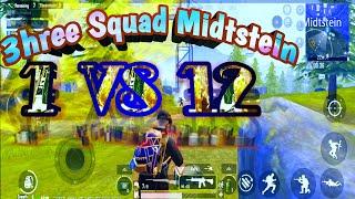 1vs12 Three Squad rush on me in Midtstein Hard Gameplay @mrsquad19 #mrsquad #pubgmobile #1k #livik