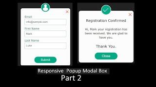 How to create a responsive  Popup Modal Box with registration form using HTML, CSS and JavaScript