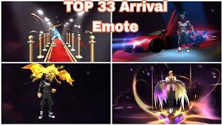 TOP 33 Arrival Emotes | free fire new entry emote 2024 | All Arrival  Emote In | FREE FIRE  INDIA 