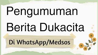 Pengumuman Dukacita di WA