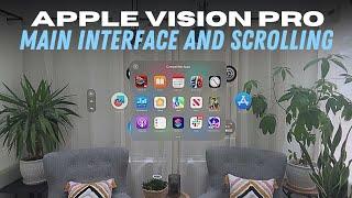 Apple Vision Pro: Main interface and scrolling