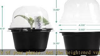 Bonviee Plant Nursery Pots with Humidity Domes, 30 Sets 4 Inch Soft Nursery Pots (30 Pots + 30 Clea