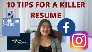 10 Tips for a Killer Resume || Examples + Walkthrough!