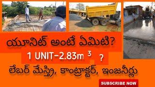 units meaning -how many square feets-slab, sand truck, tiles, roads calculation