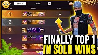 Finally Region Top 1 in Solo Wins  || Solo Rank Push Tips and tricks #freefire