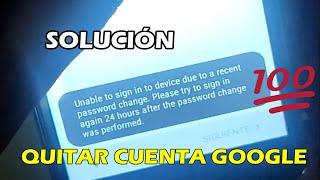 Unable to sign in to device due to a recen password change (SOLUCION PASO A PASO)