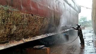 Ship hull paint rust barnacle etc removal