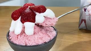 How to make Strawberry bingsu??? strawberry kakigori !!!