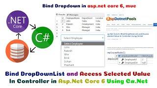Asp.Net Core 6: Bind DropDownList and Access Selected Value In Controller Using C#.Net