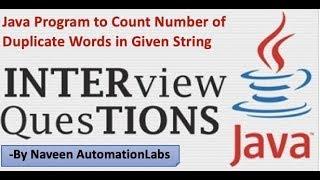 Java Program to Count Number of Duplicate Words in Given String