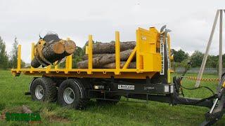 Round Wood Transport Using a Stronga Hooklift Trailer & 7.2m flatbed