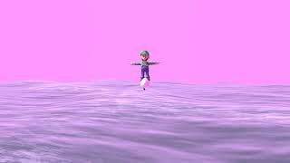 Luigi Floating On An Egg Over The Ocean