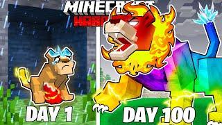I Survived 100 Days as an ELEMENTAL LION in HARDCORE Minecraft