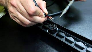 AMPLIFIER BINDING POSTS MECHANIZATION - SOLDERING A FEMALE SPEAKON CHASSIS CONNECTOR