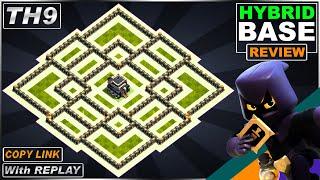 New BEST!! TH9 Base with Replay | COC TH9 Farming/Trophy/Hybrid base link | Clash of Clans
