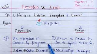 Difference Between Exception and Error | Learn Coding