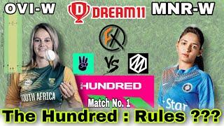 OVI-W VS MNR-W DREAM11 TEAM | OVAL INVINCIBES WOMEN VS MANCHESTER ORIGINALS WOMEN,  THE HUNDRED 2021