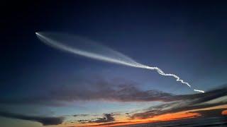 SpaceX’s Falcon 9 rocket launch  over Sunset Cliffs - San Diego