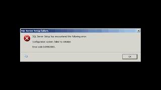 Configuration System Failed to initialize  0x84B10001 error in SQL 2008 R2 in windows 8.1