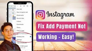 Instagram Add Payment Method Not Working !