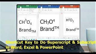 Easy Shortcut Key to Do Superscript & Subscript in Word, Excel & PowerPoint (Office 2007-2023)