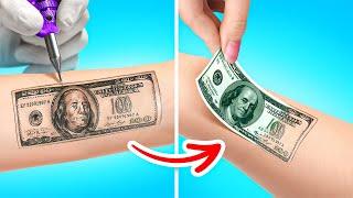MY MAGIC TATTOO GRANTS WISHES || If I Own Tattoo Studio! Funny Tattoo Trends By 123 GO! CHALLENGE